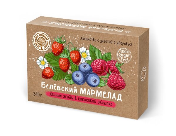 №2 Мармелад белевский на фруктозе 240г "ЛЕСНЫЕ ЯГОДЫ"  в Ярцеве
