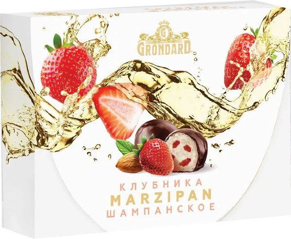 №1 TM Grondard       (10185) Конфеты глазированные Марципановые Клубника и Шампанское, 98г в Ярцеве